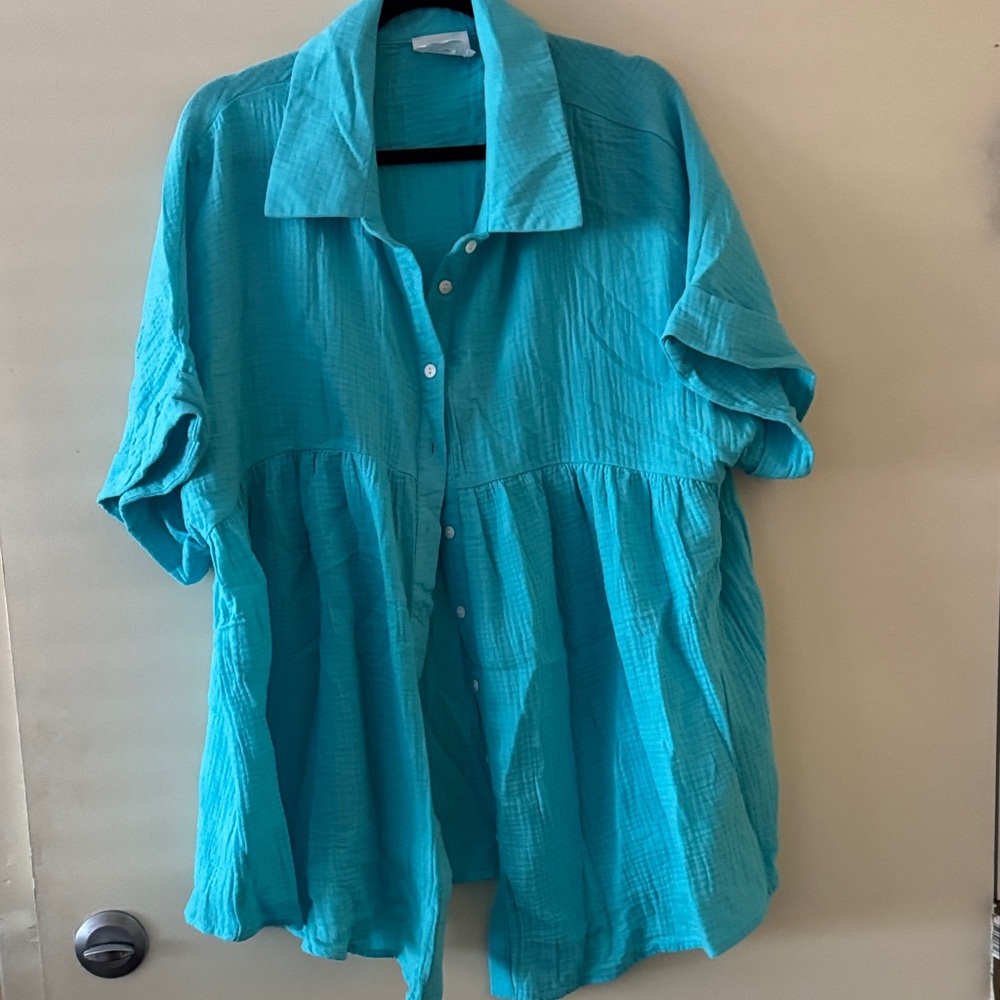 ANDREE BY UNIT Turquoise Blouse